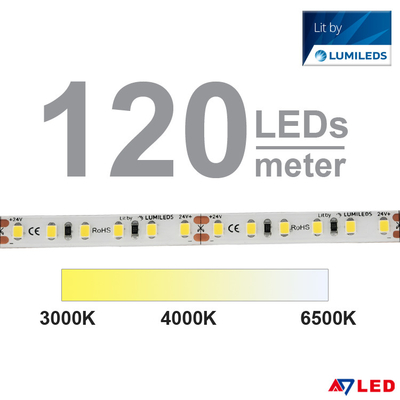 چراغ های نواری LED 10 میلی متری برند معروف Lumileds 12v 24v سفید