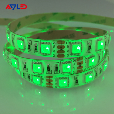 رنگ سبز SMD 5050 60LEDs / M چراغ های نوار LED برای مبلمان تزئینات روشنایی بالا ضد آب