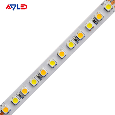 چراغ های نوار LED سفید قابل تنظیم کم نور CCT دمای رنگ قابل تنظیم 2700K تا 6500K 5050