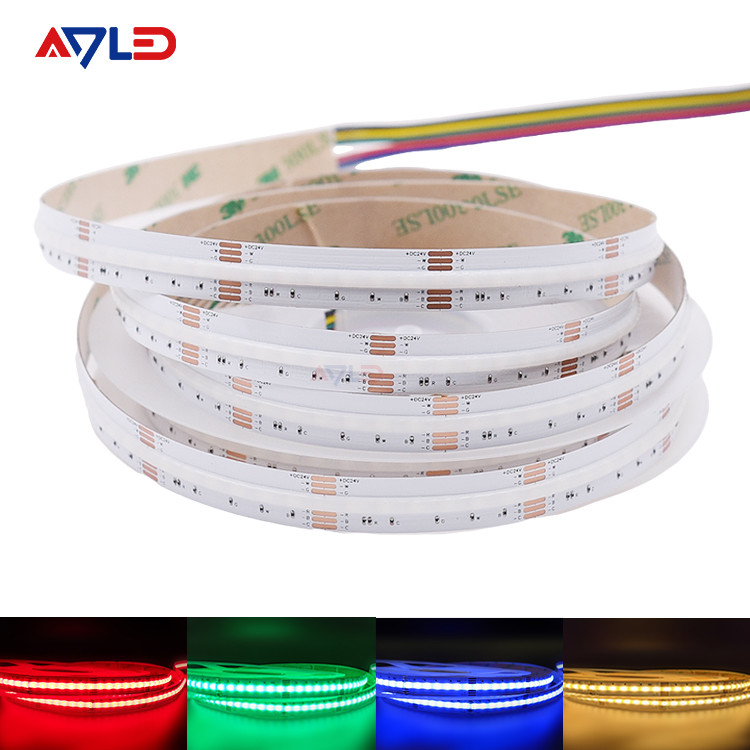 چراغ های نوار LED RGB CCT COB 24VDC تغییر رنگ نوار LED انعطاف پذیر بدون نقطه