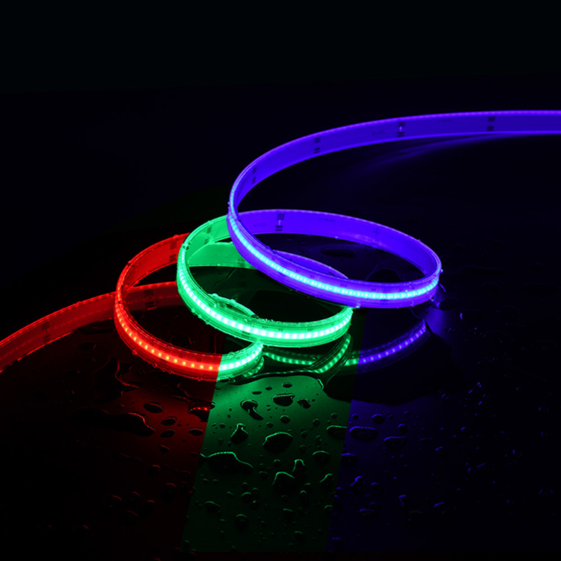 IP20 Rgbw Rgb Cob Led Strip Light 12V 24V پیکسل انعطاف پذیر انتشار آدرس قابل دسترسی Cob led strip